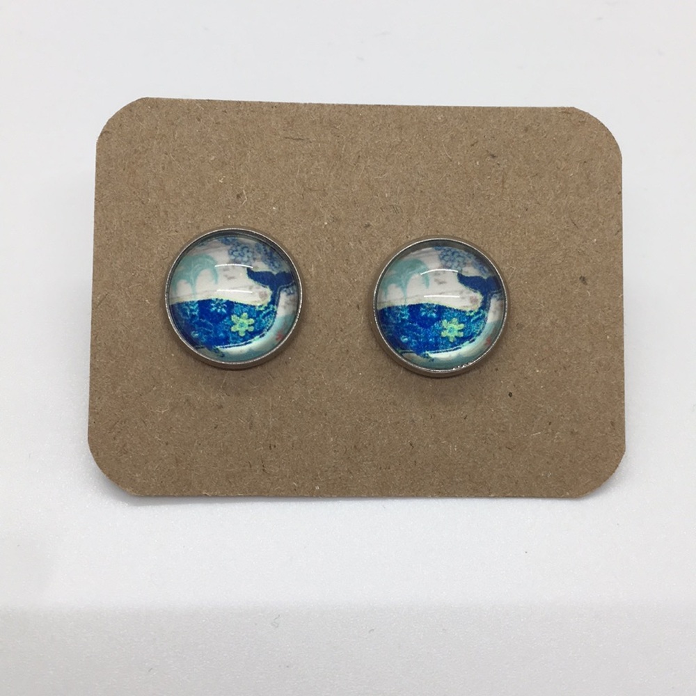 Whale Stud Earrings